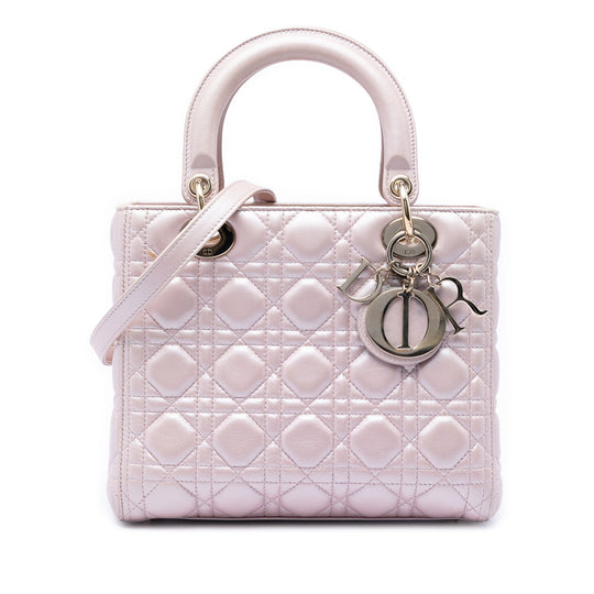Dior Lady Dior Medium Pink Lambskin Leather