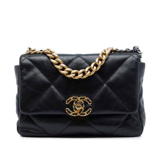 Chanel 19 Flap Medium Black Lambskin