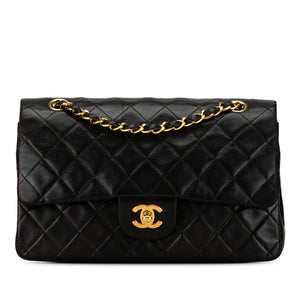 Chanel Classic Double Flap Medium Black Lambskin Gold