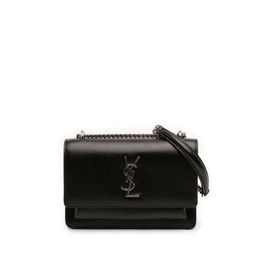 Saint Laurent Monogram Sunset Wallet on Chain Mini Black Calfskin