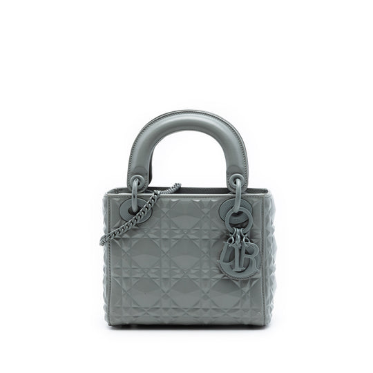 Dior Lady Dior Mini Gray Calfskin Ultra Matte