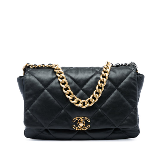 Chanel 19 Flap Maxi Black Lambskin