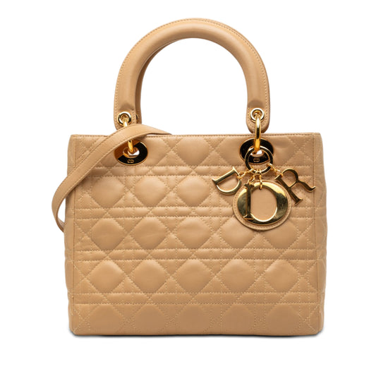 Dior Lady Dior Medium Beige Lambskin