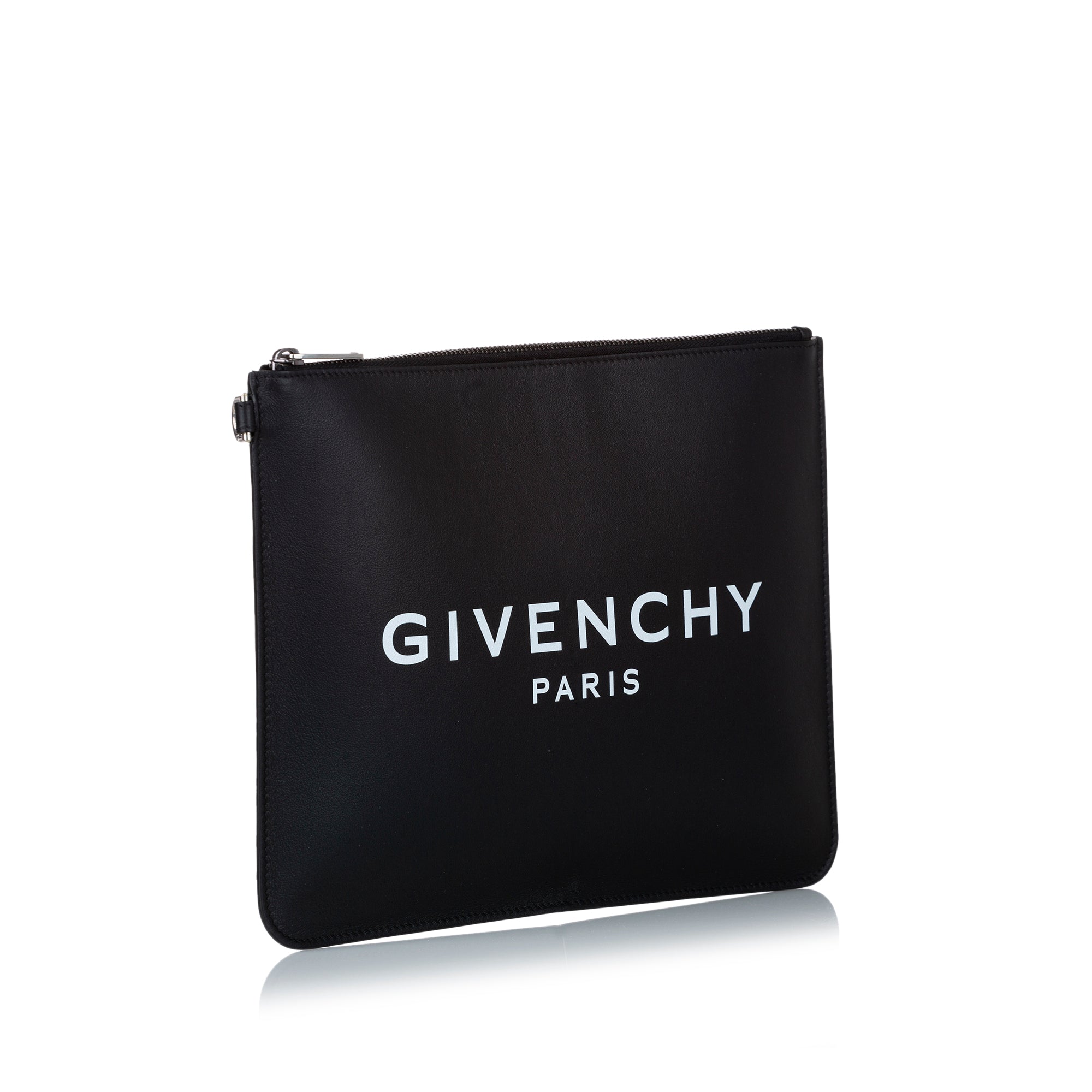 Givenchy Logo Clutch Black Leather