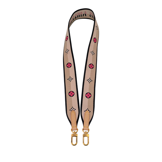 Louis Vuitton Diane Bandoulière Shoulder Strap Beige Pink Monogram Jacquard Textile