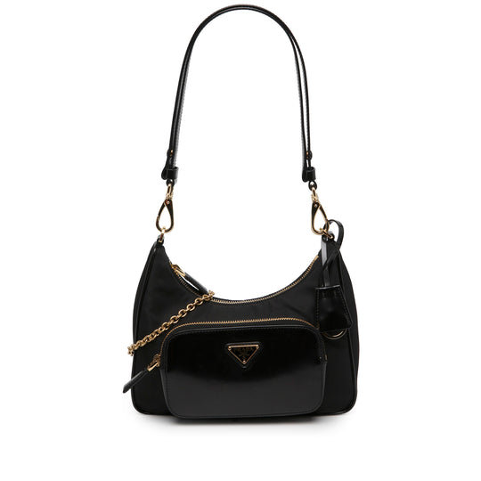 Prada Front Pocket Hobo Black Nylon