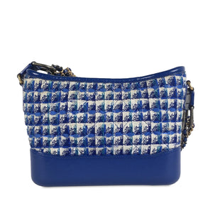 Chanel Gabrielle Small Blue Tweed Gold