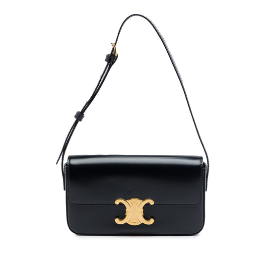 Celine Triomphe Claude Black Calfskin