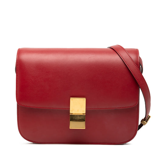 Celine Classic Box Medium Red Calfskin