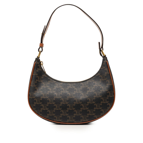 Celine Triomphe Ava Brown Coated Canvas