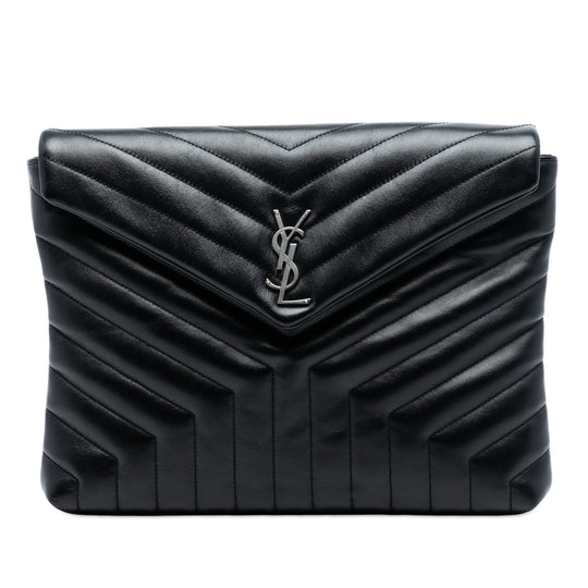 Saint Laurent LouLou Document Clutch Black Calfskin