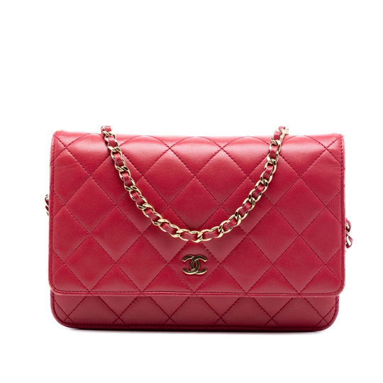 Chanel WOC Wallet on Chain Red Lambskin Gold