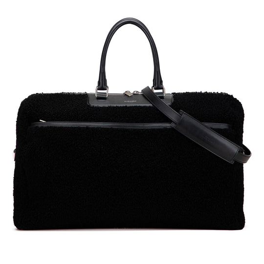 Saint Laurent Shearling Travel Bag Black Fur