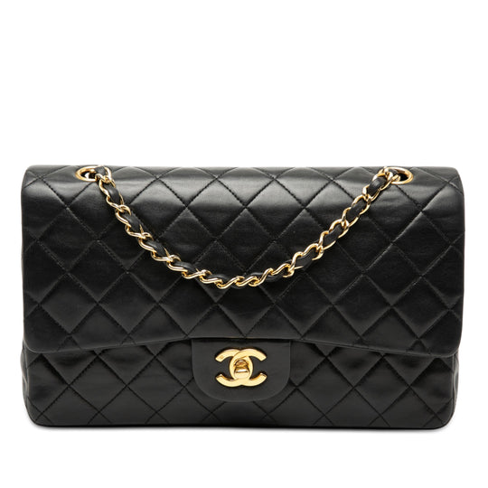 Chanel Classic Double Flap Medium Black Lambskin Gold