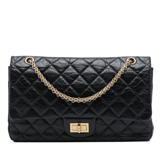 Chanel Reissue 2.55 Double Flap 227 Black Calfskin Gold