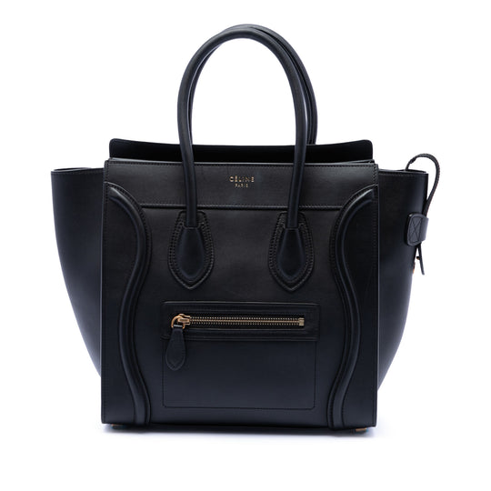 Celine Luggage Tote Micro Black Calfskin