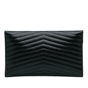 Yves Saint Laurent Uptown Clutch Black Chevron Monogram