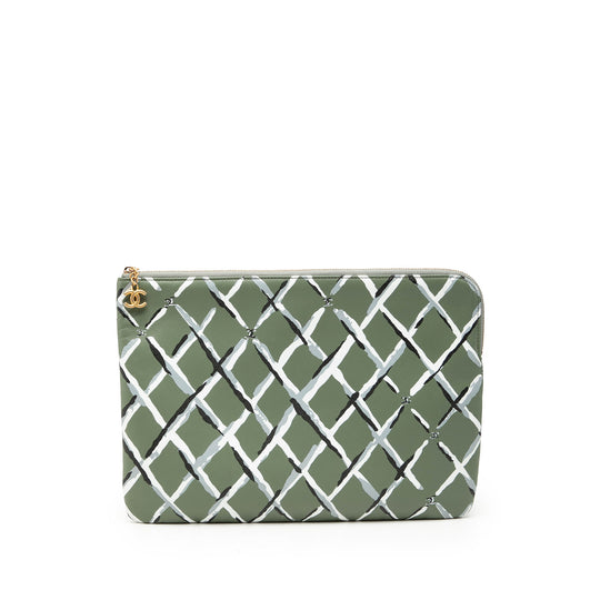 Chanel Paris Greece Clutch Green Calfskin