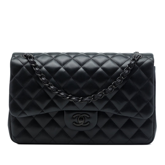 Chanel Classic Double Flap Jumbo Black Lambskin