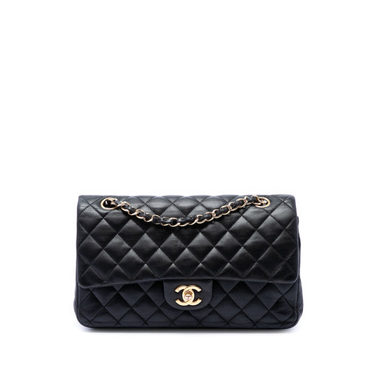 Chanel Classic Double Flap Medium Black Lambskin Gold