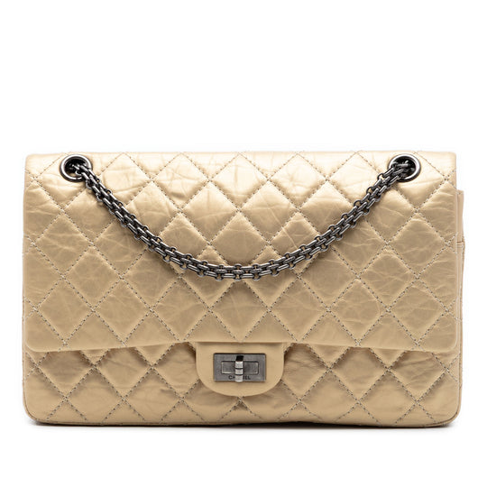 Chanel Reissue 2.55 Double Flap 226 Gold Aged Calfskin Gold Hardware