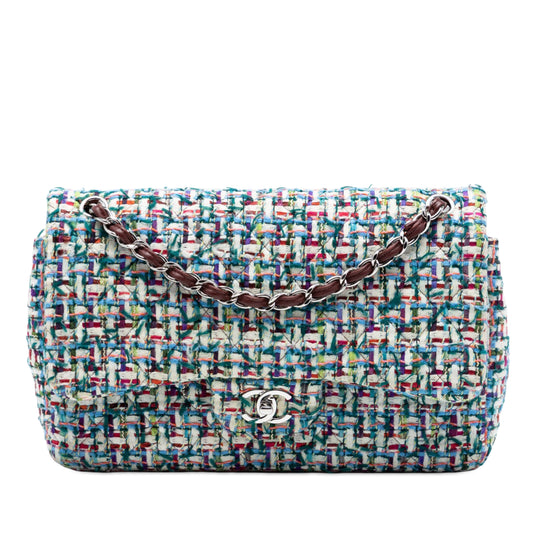 Chanel Classic Double Flap Jumbo Multicolor Tweed