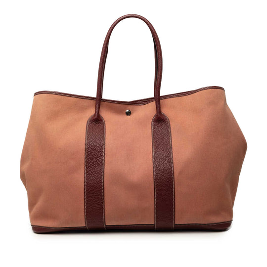 Hermès Garden Party 49 Pink Canvas Calfskin