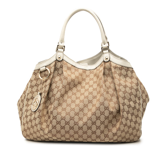 Gucci Sukey Tote Large Beige GG Canvas