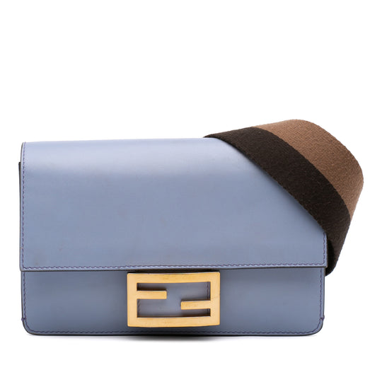 Fendi Flat Baguette Blue Calfskin