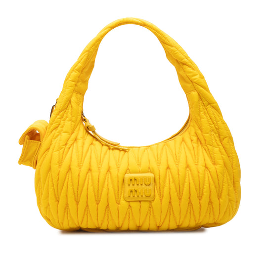 Miu Miu Wander Hobo Yellow Nylon