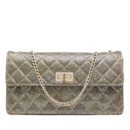 Chanel Reissue 2.55 Flap Gold Glitter Canvas