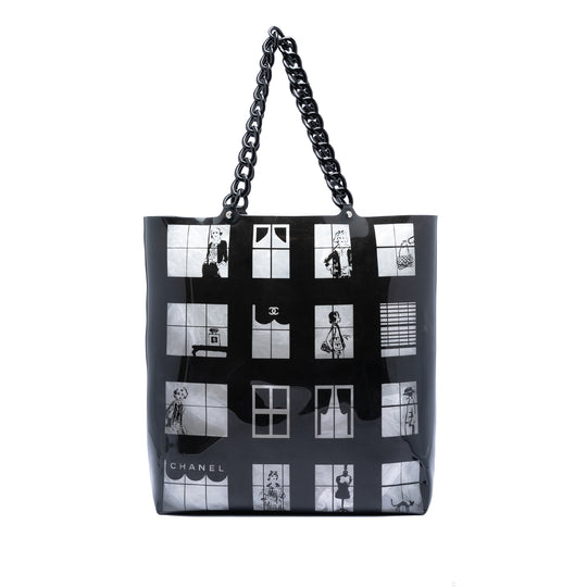 Chanel Coco Window Tote Black PVC