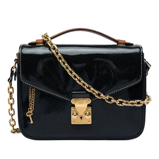 Louis Vuitton Pochette Métis Mini Black Shiny Epi Monogram Reverse Canvas