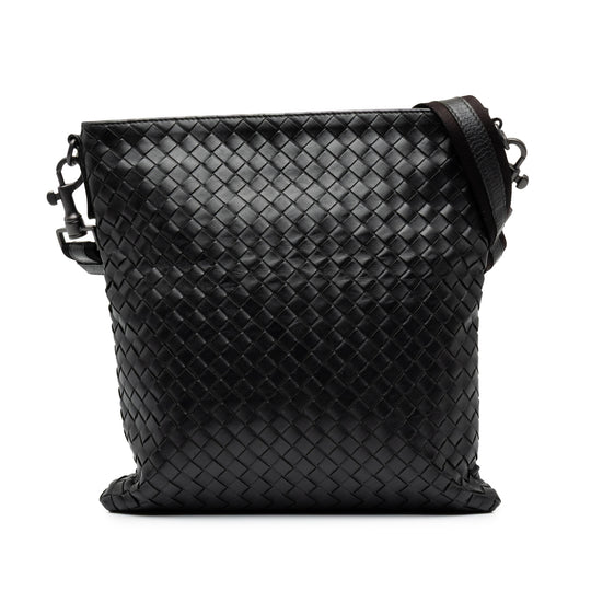 Bottega Veneta Intrecciato VN Crossbody Black Nappa Leather