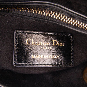 Dior Lady Dior Lucky Badges Small Black Patent Cannage Lambskin