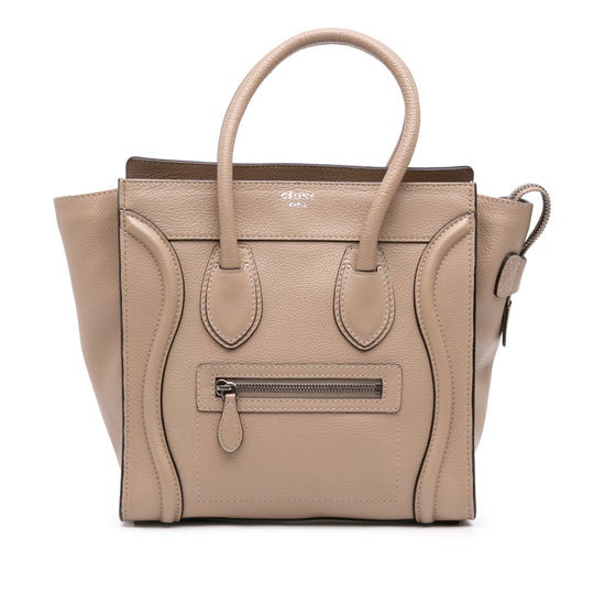 Celine Luggage Tote Micro Brown Calfskin