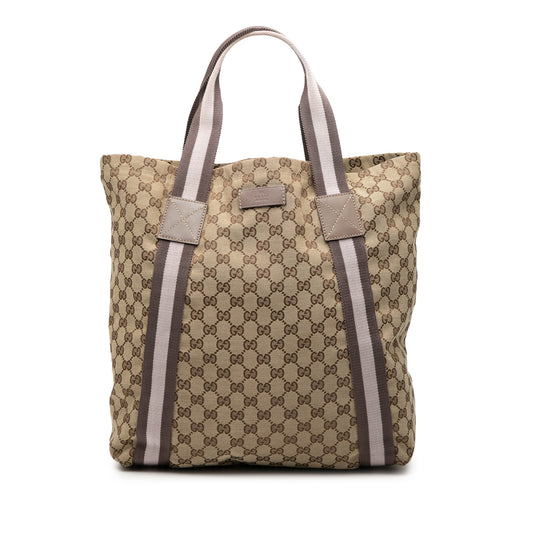 Gucci Web Tote Beige GG Canvas Canvas