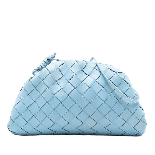 Bottega Veneta The Mini Pouch Mini Blue Nappa Intrecciato