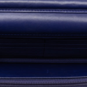 Chanel Wallet On Chain Blue Lambskin Silver