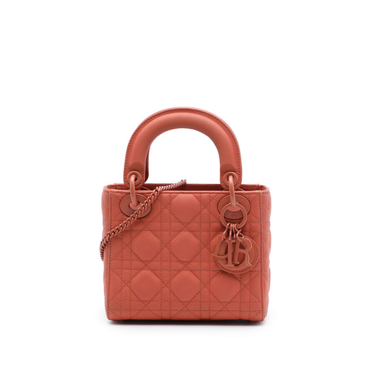 Dior Lady Dior Mini Orange Ultra Matte Calfskin Cannage