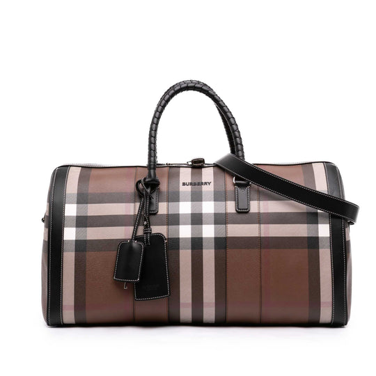 Burberry Giant Check Travel Brown Coated Canvas