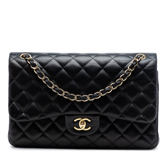 Chanel Classic Double Flap Jumbo Black Lambskin Gold