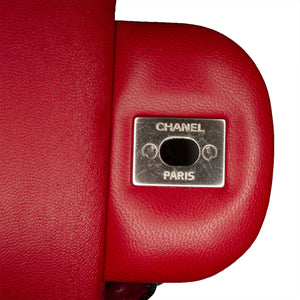Chanel Classic Double Flap Jumbo Red Lambskin Silver