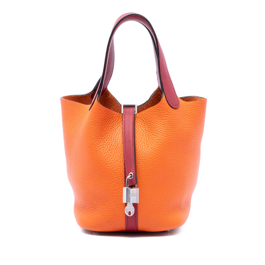Hermès Picotin Lock 18 Orange Clemence Swift Calfskin