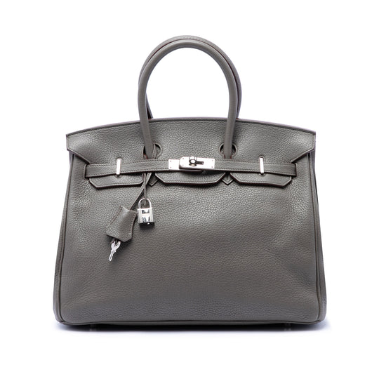 Hermès Birkin Retourne 35 Etain Clemence Palladium