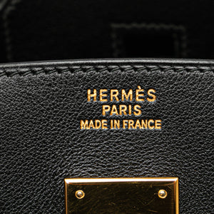 Hermès Birkin Retourne 30 Noir Swift Gold