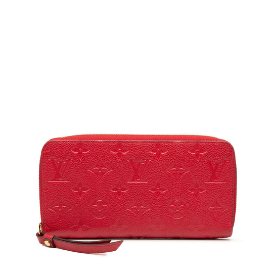 Louis Vuitton Zippy Long Wallet Red Monogram Empreinte