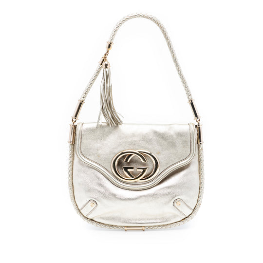 Gucci Britt Medium Metallic Gold Calfskin