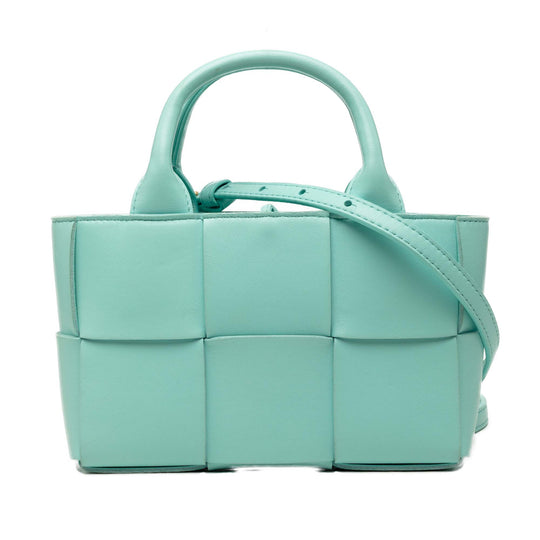 Bottega Veneta Arco Tote Maxi Blue Nappa Leather Intrecciato