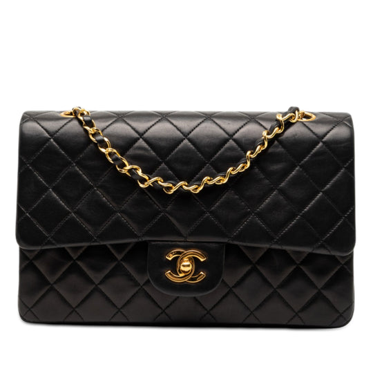 Chanel Classic Double Flap Medium Black Lambskin Gold